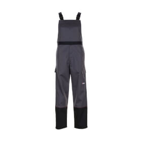 Planam Weld Shield Latzhose 5530 grau schwarz Schweißerschutzhose bei Metall - und Funkenflug