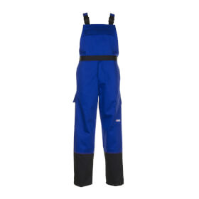 Planam Weld Shield Latzhose 5531 blau schwarz Schweißerschutzhose bei Metall - und Funkenflug