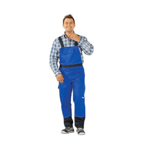 Planam Weld Shield Latzhose 5531 blau schwarz Schweißerschutzhose bei Metall- und Funkenflug