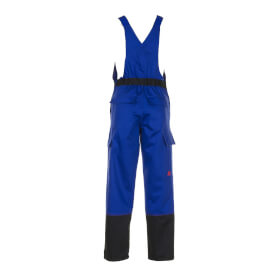 Planam Weld Shield Latzhose 5531 blau schwarz Schweißerschutzhose bei Metall- und Funkenflug