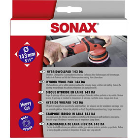 sonax HybridWollPad 143 DA fr Exzenterpoliermaschinen zur Entfernung tiefer Verkratzungen und Vermattungen