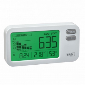 TFA Airco2ntrol Coach CO2 Messgert mit Thermometer und Uhrzeitanzeige
