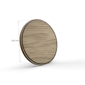 Tello Wood Türschild rund, Farbe: Eiche, Motiv: Schwarz