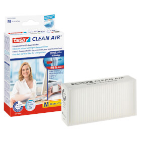 tesa Clean Air Feinstaubfilter M für Laserdrucker, Fax - und Kopiergeräte aus Natur - Vliesstoff