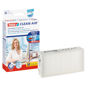 tesa Clean Air Feinstaubfilter M für Laserdrucker, Fax - und Kopiergeräte aus Natur - Vliesstoff
