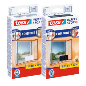 tesa Insect Stop Comfort Mckennetz fr Fenster individuell verklebbares Insektenschutzgitter