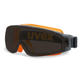 uvex Schutzbrille Vollsichtbrille u - sonic mit Vorsatzscheibe leichtes Anbringen der Vorsatzscheibe (grau 16%) durch Magnettechnologie