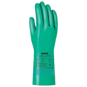 uvex Chemikalienschutzhandschuh profastrong NF33 mit sehr guter Chemikalienresistenz und lebensmitteltauglich