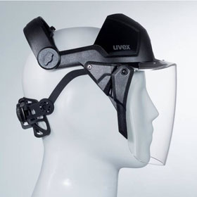 uvex Gesichtschutz pheos faceguard vormontiertes Schutzsystem zur Entlastsung der Wirbelsule