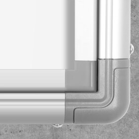 Premium Schaukasten fr Innenbereiche 1x DIN A4 Aluminium mit Flgeltr und magnetisch beschreibbarer Rckwand