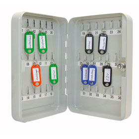 Schlüsselschrank, Schlüsselschrank aus Stahlblech, kompakt und flach, 