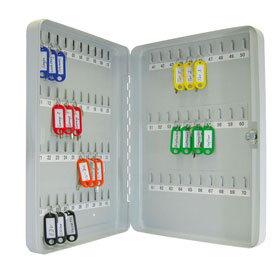 Schlüsselschrank, Schlüsselschrank aus Stahlblech, kompakt und flach, 