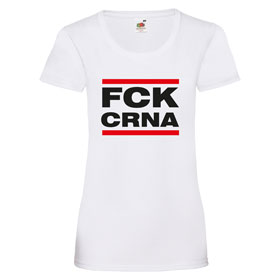 FCK CRNA Damen T - Shirt Fruit of the Loom, wei