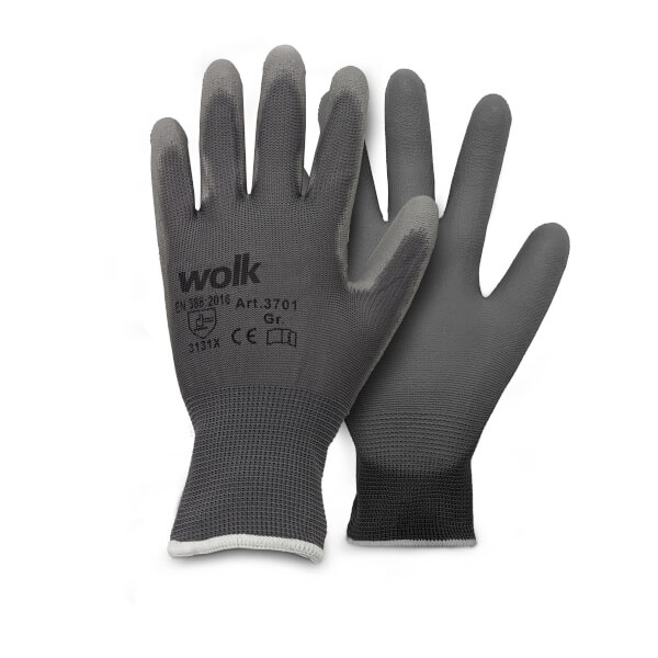 wolk Basic Arbeitshandschuh Set Feinstrickhandschuh mit PU Beschichtung