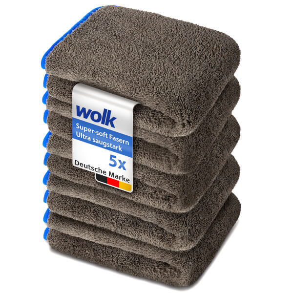 wolk Auto - Trockentuch 1200 GSM zum Trocknen, Entstauben, Auftragen von Wachs oder Politur