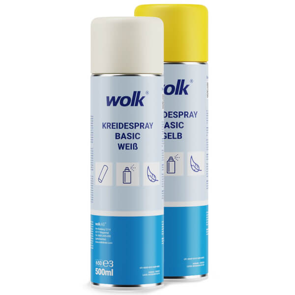 wolk Kreidespray basic für kurze Markierungen, pflanzenverträglich und wasserlöslich