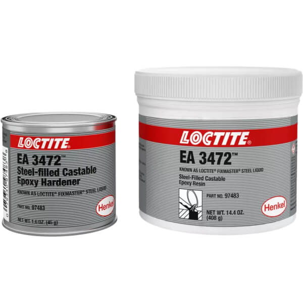 Loctite EA 3472 Stahlklebstoff fließfähiger Epoxidklebstoff stahlgefüllt und selbstnivellierend 2K