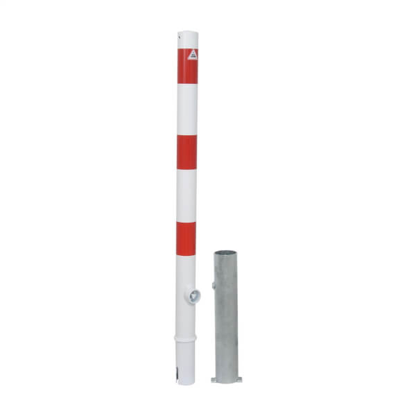 2x Flexible Absperrpfosten 75 Cm – Poller Mit Reflexstreifen, PU, Inkl. Schrauben, Für Parkplatz & Garage, Rot/Gelb
