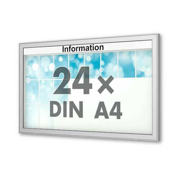 Planus 65 E Wand - Schaukasten eckig Format für 24 × DIN A4 Blätter