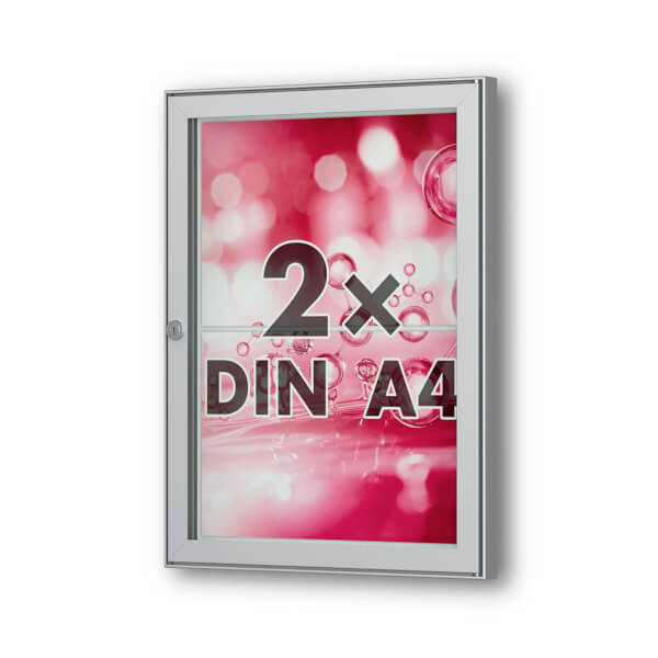 Tesus 30 E flacher Wand - Schaukasten eckig Format für 2 × DIN A4 Blätter