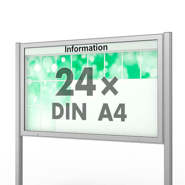 Plenum 65 E Freistehender Schaukasten eckig Format für 24 × DIN A4 Blätter