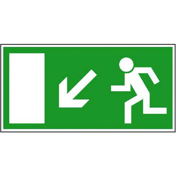 Rettungsschild - nachleuchtend Rettungsweg links abwärts