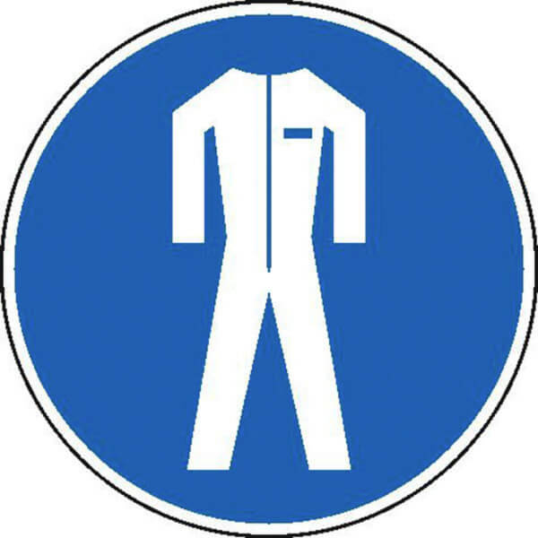 Gebotsschild Schutzkleidung benutzen