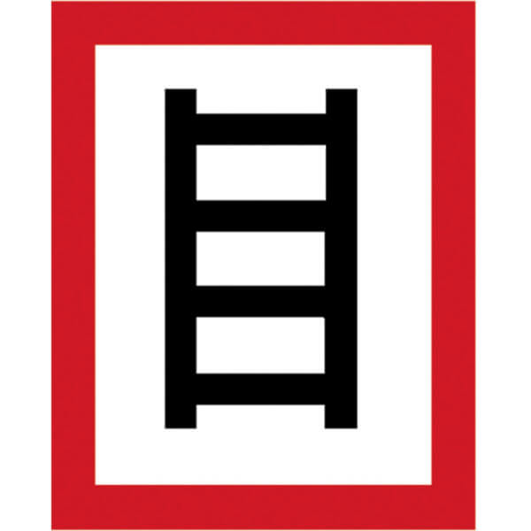 Hinweisschild für die Feuerwehr Hinweischild auf geeignete Stelle zum Anleitern