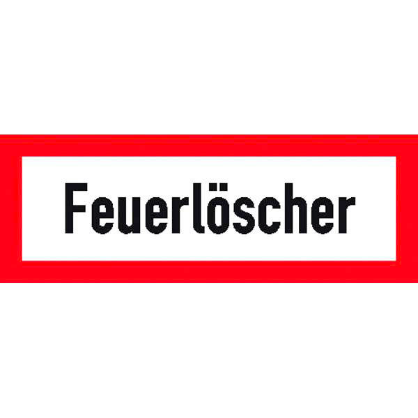 Hinweisschild für die Feuerwehr Feuerlöscher direkt beim