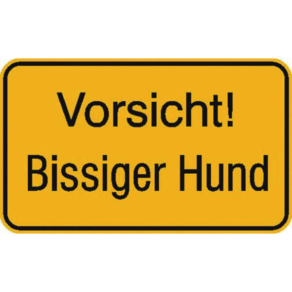 Hinweisschild 'Vorsicht! Bissiger Hund' – Kunststoff, 20x30 Cm, Für Innen & Außen
