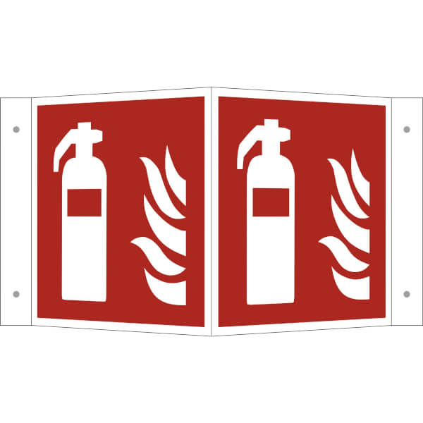 Brandschutzschild - Winkel - langnachleuchtend Feuerlöscher direkt