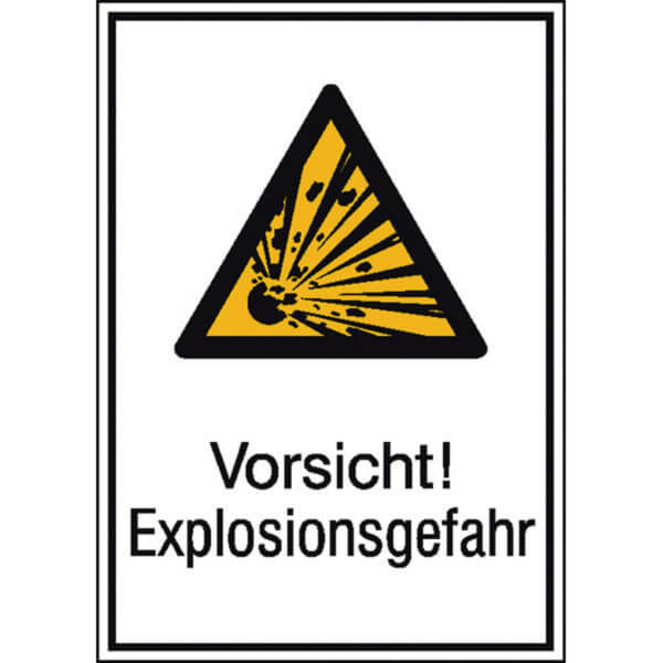 Warn - Kombischild Vorsicht! Explosionsgefahr