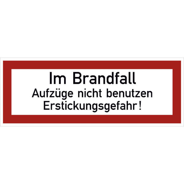 Brandschutzschild 'Aufzug Im Brandfall Nicht Benutzen' – Aluminium, 7,4 X 21 Cm