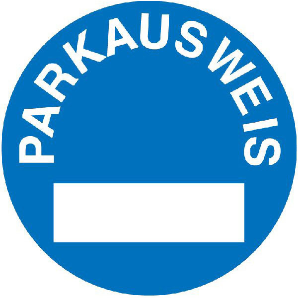 Aufkleber Parkausweis-Vignette Windschutzscheibe innen Text Parkausweis 6,5cm 