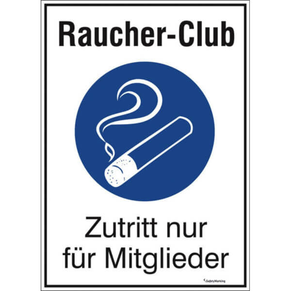 Hinweisschild Fur Gewerbe Und Gastronomie Raucher Club Zutritt Nur Fur Mitglieder Inkl Piktogramm Direkt Beim Hersteller Kaufen