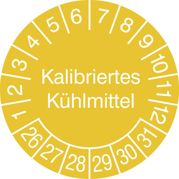 Prüfplaketten - Kalibriertes Prüfmittel in Jahresfarbe
