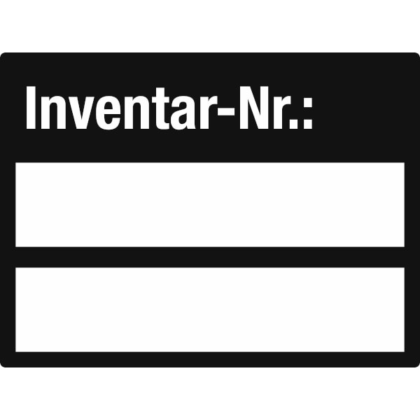 Inventaretiketten Inventar - Nr.: