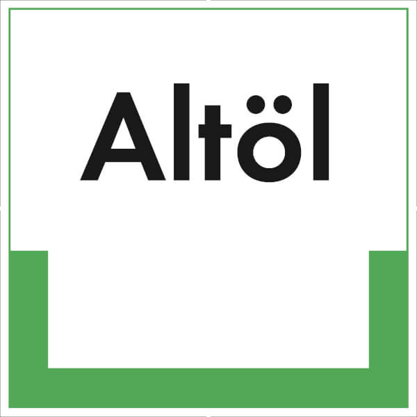 Abfallkennzeichnung - Textschild Altöl