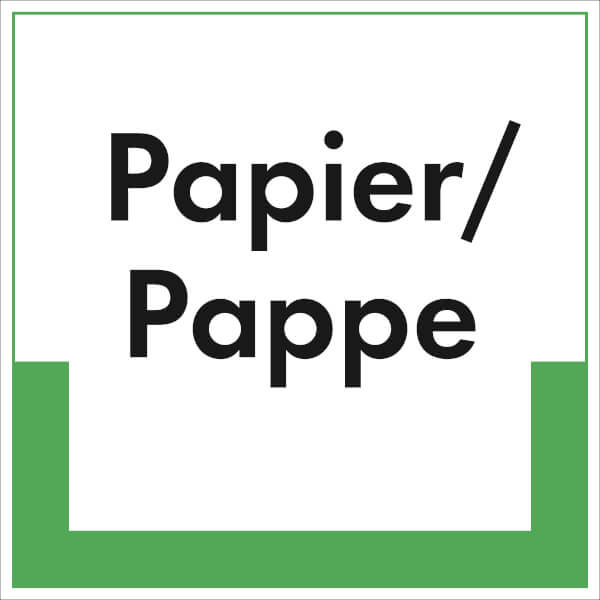Abfallkennzeichnung - Textschild Papier / Pappe