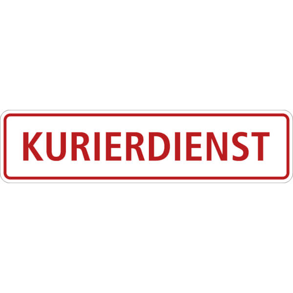 SafetyMarking Hinweisschild Kurierdienst direkt beim Hersteller kaufen