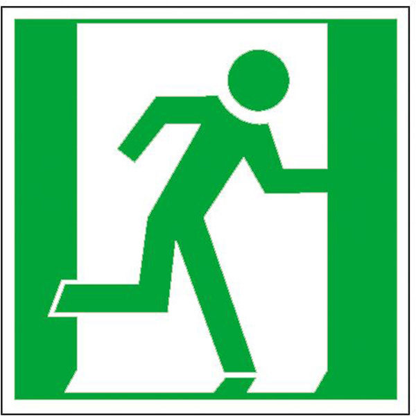 Schild Notausgang links Rettungsweg Fluchtweg langnachleuchtend 