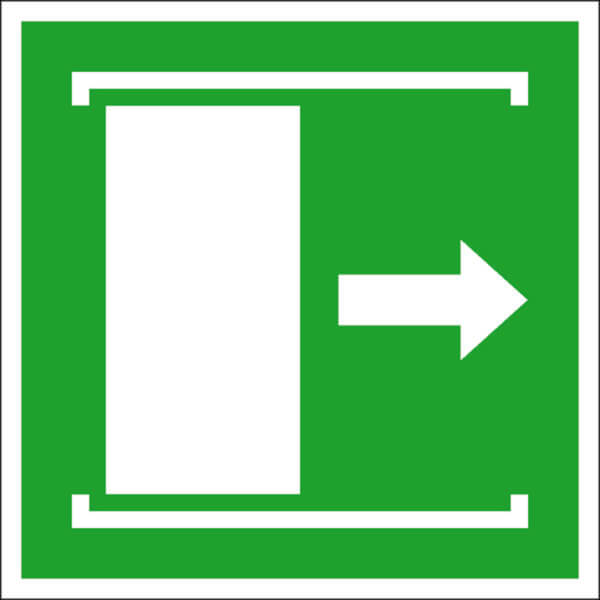 Fluchtwegschild - langnachleuchtend Schiebetür öffnet nach rechts