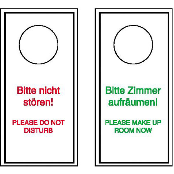 Hotel Türanhänger Türschild Türhänger 2-seitig Deutsch und Englisch 100 Stück 