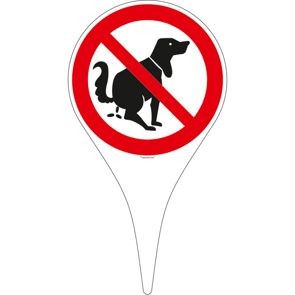 Erdspieß mit Verbotsschild Hier kein Hundeklo