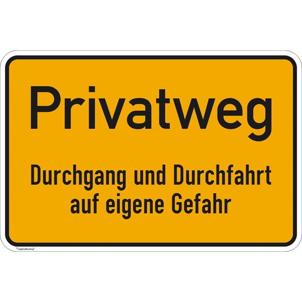 Hinweisschild für Gewerbe und Privat Privatgrundstück - Unbefugten ist das Betreten und Befahren verboten!