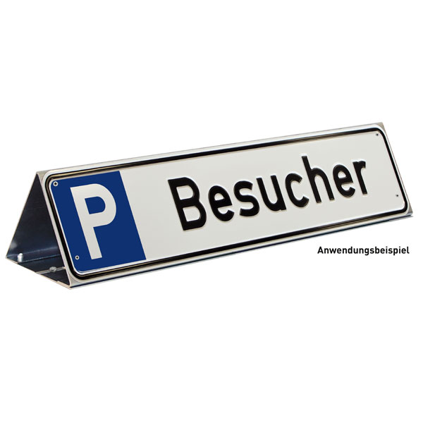 Parkplatzbegrenzung aus verzinktem Stahl für Parkplatzschilder 52, 0 x 11, 0 cm, inkl. Schrauben zur Schildmontage