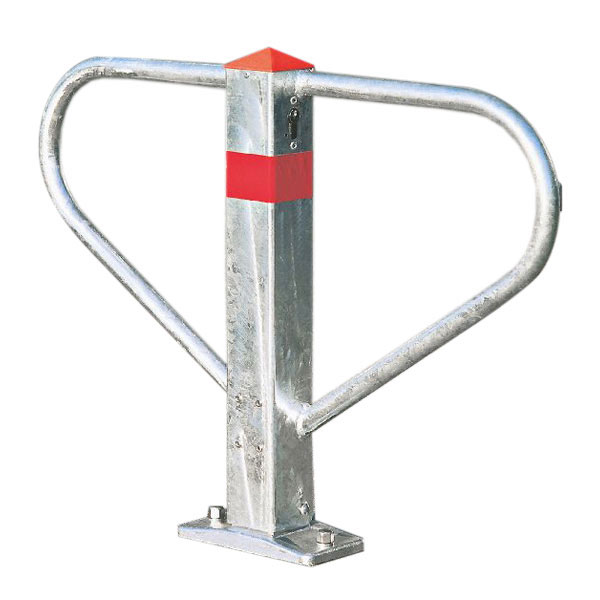 Parkbügel Sperrbügel aus Stahl, verzinkt, mit Profilzylinder, verschiedenschließend,