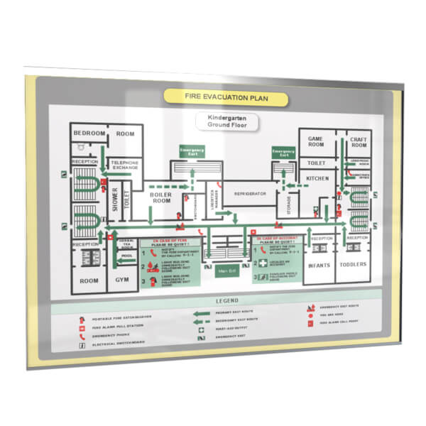 GlasFix Türschild aus Echtglas und einer hochwertigen Edelstahlkassette
