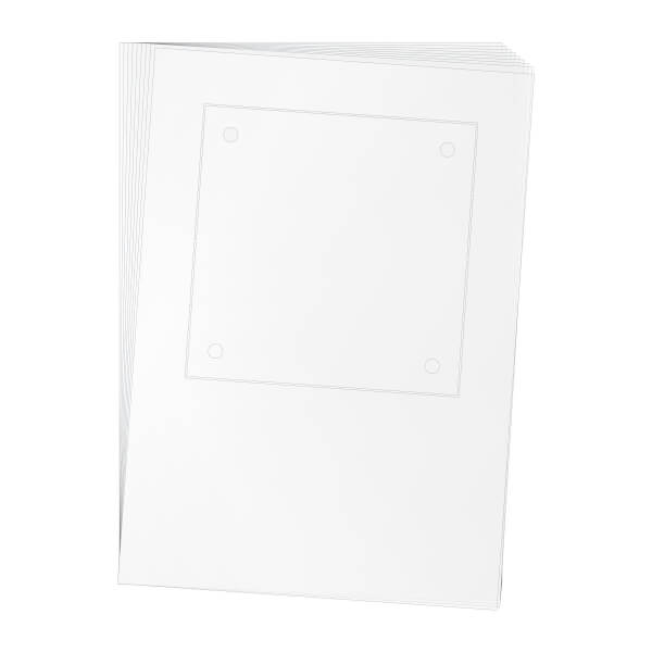 Beschriftungseinlagen aus lackmattierter Polyesterfolie Bogenformat A4, vorgestanzt zum einfachen Herauslösen