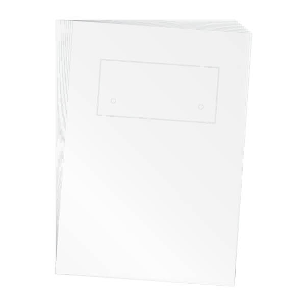 Beschriftungseinlagen aus lackmattierter Polyesterfolie für Tischaufsteller Bogenformat A4, vorgestanzt zum einfachen Herauslösen